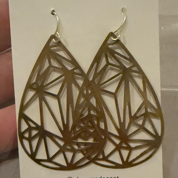 NWT Brass Statement Earrings - Picture 2 of 2